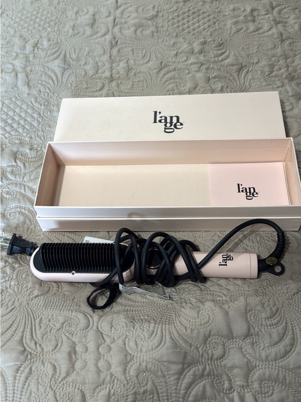 Lange Pink and Black Heated Styling Brush with Box